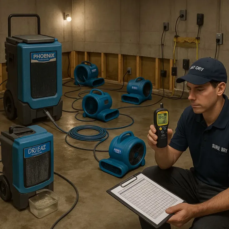 Structural Drying and Dehumidification process in Suffolk County, MA